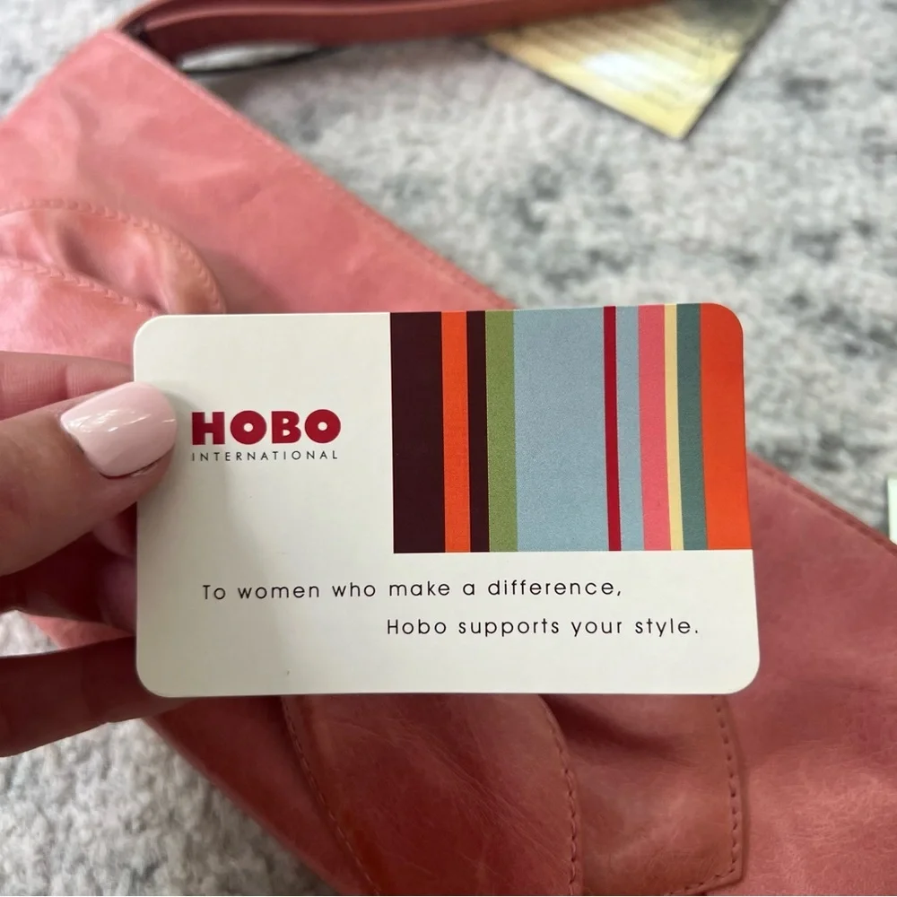 NWT Vintage Hobo International Pink Leather Wristlet Wallet Bow Detail - Picture 13 of 14